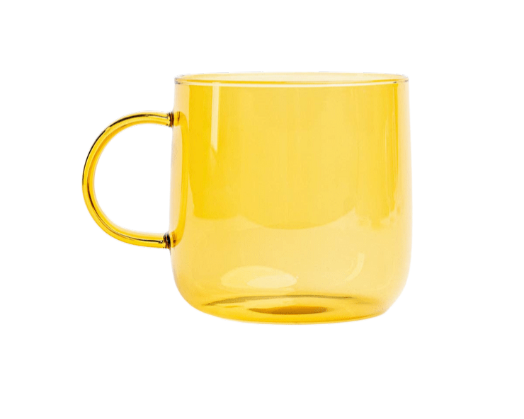 yellow glass mug