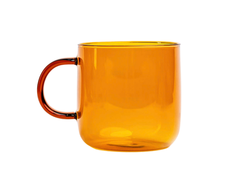 amber glass mug